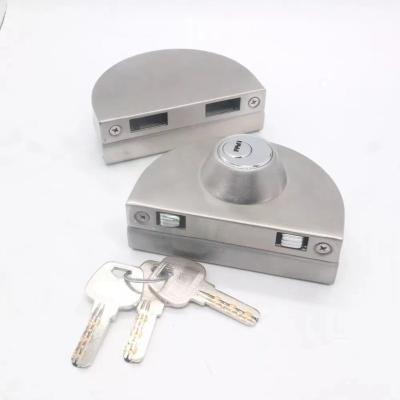 China Easy to install and durable stainless steel ball lock office door lock 8-12mm sliding glass frameless door lock for sale