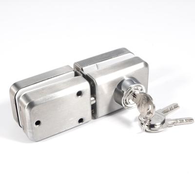 China Easy to install and durable best selling 304 stainless steel sliding door double door lock glass door lock for sale