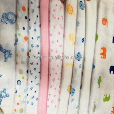 China Printed Cotton Bamboo Muslin Cloth Diaper In Various Colors for sale