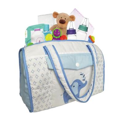 China Foldable Baby Mummy Bags Factory OEM Diaper Mummy Nappy Stacker Bag Boy Blue for sale