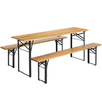 China Classic Wooden Beer Table Set Folding Bench / Garden /Patio / Outdoor Wooden Table Set for sale