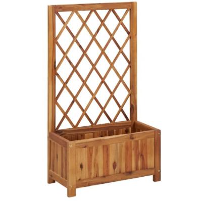 China SenGong CLASSIC Wooden Garden Planter Box with Lattice Trellis for sale