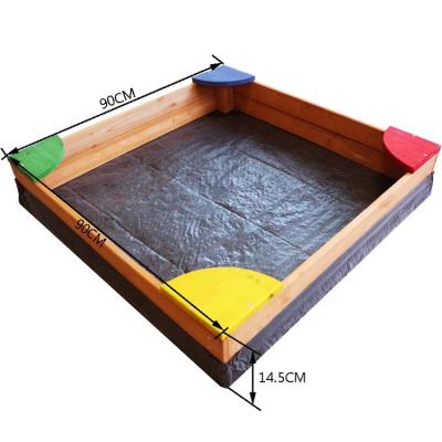 China Eco-friendly Easy Assemble Hot Selling Wooden Sand Box With Square Corner Cover Sandbox for sale