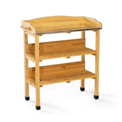 China CLASSIC Hot Selling Wood Potting Bench Garden Decor Products 3 Tier Wood Workstation for sale