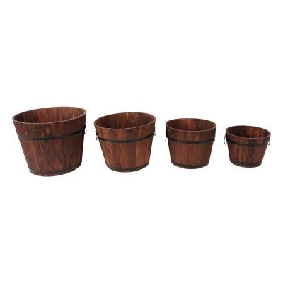 China Modern Durable High Quality Garden Wood and Metal Decorative Planters Flower Pots Wood Planter for Plants for sale