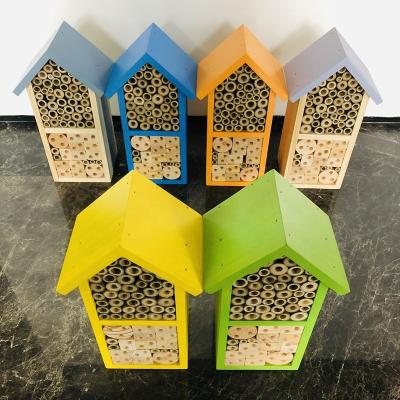 China Sustainable Outdoor Natural Wooden Insect Hotel Bee House for sale