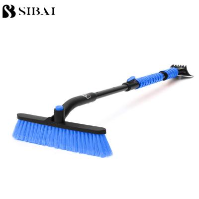 China Sibai Stocked 2 in 1 Ice Scraper Alloy Windshield Snow Remove Rotary Frost Broom Cleaner with Brush for Frost Winter for sale