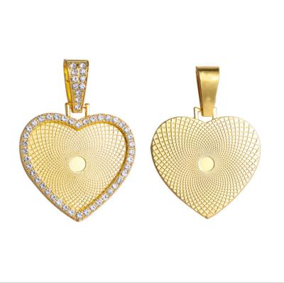 China CLASSIC Sublimation Heart Necklace with Diamond Heat Transfer Printing for sale