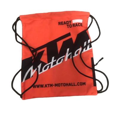 China With Insert Pouch Customized KTM Motorcycle Accessories String Bag Rope Buckle Drawstring Bag For Sports Promotion for sale