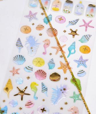 China Decorative Sticker Seahorse Star Drift Bottle Stick Crystal Stickers for sale