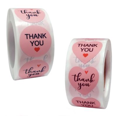 China Decorative Sticker Top Rated Custom Adhesive Thank You Stickers Paper Roll for sale