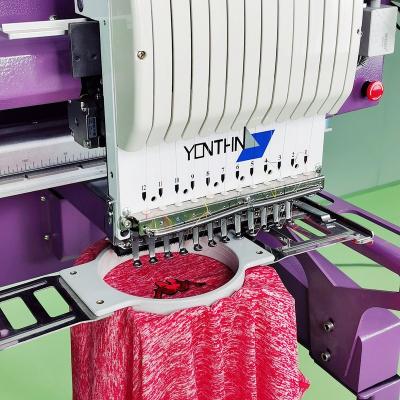 China Yonthin Automatic 12/15 Needles Computer Embroidery Machine Cap Embroidery Machine Hat Embroidery Embroideyr Garment 12 Flat Language Automatic Tajima for sale