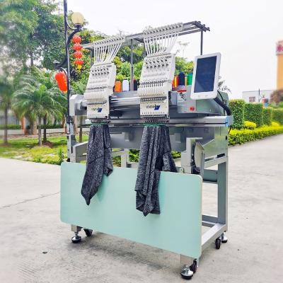 China Garment Shops Yonthin High Speed ​​2/Two Head Embroidery Machine Computerized Industrial 12 Needle For Clothes/Hat Best Quality for sale