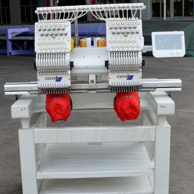 China Garment Shops Yonthin High Performance 2/Two Head Tubular Embroidery Machine Computerized 15 Needle Like Tajima For Hat/T Shirt for sale