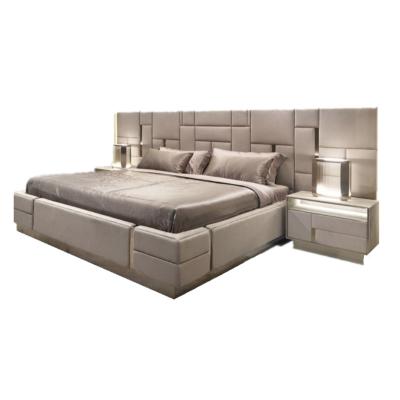 China Italian Lightweight Luxury Beds King Size Bed Luxury Genuine Leather Synthetic Leather Beds Bedroom Furniture for sale