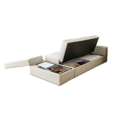 China (Other) new design low price Sofa Bed With Storage Convertible Sofa Living Room Simple White adjustable fabric sofa for sale