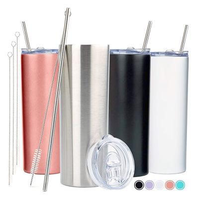 China Disposable 20oz Stainless Steel Double Wall Insulated Tumblers With Lids And Straws for sale