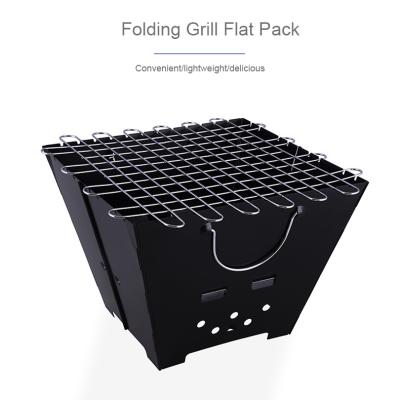 China Collapsible Folding Pit Grill Light Weight Mini Portable Charcoal Grill Fire Barbecue Or Outdoor Camping Picnic for sale