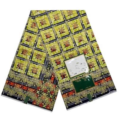 China 100%Organic Cotton Guaranteed Nigeria Ankara Gold Print Batik Loincloth Real African Wax Fabric High Quality Soft Instant Wax Fabric for sale