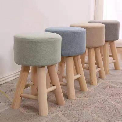 China With Foam Filling Luxurious Small Round Shape Fabric Rest Stool Seat Chair Home Office for sale