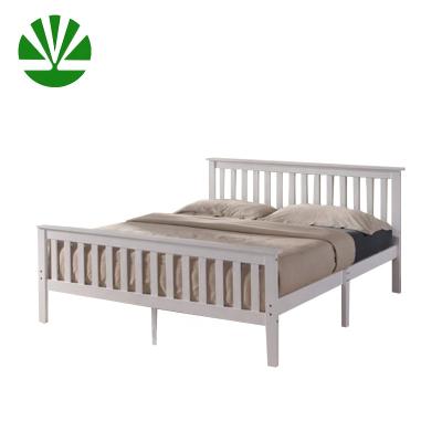 China Simple Elegant Floor XL Space Saving Twin Low Bed Frame Solid Wood Bed With Rails for sale