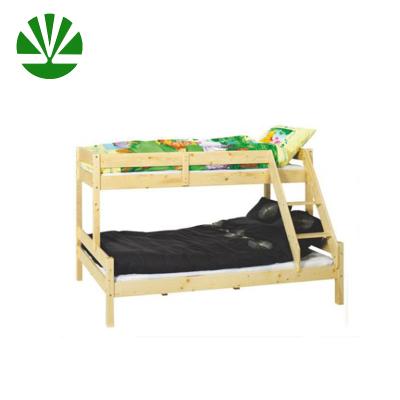 China Cheapest natural durable save space pine wood triple deck bunk bed for sale for sale