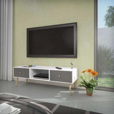 China 55 Inch Easy To Clean Lower Modern White Panel TV Stand Nordic Furniture for sale