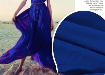 China Breathable Lightweight Chiffon Fabric , Quick Drying Blue Silk Chiffon Fabric for sale