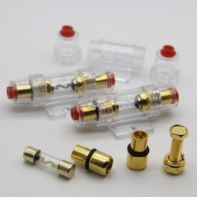 China Dongguan Big Fuse High Quality Silver Gold Plated Automotive Audio Glass Fuse Holder 10*38 Mm Fuse for sale