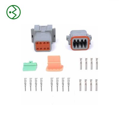 China Automotive DT Connector Kit 8 Pin Gray Waterproof Connectors /16 # Barrel Style Terminals (14 A.W.G.) /Seal Plugs for sale