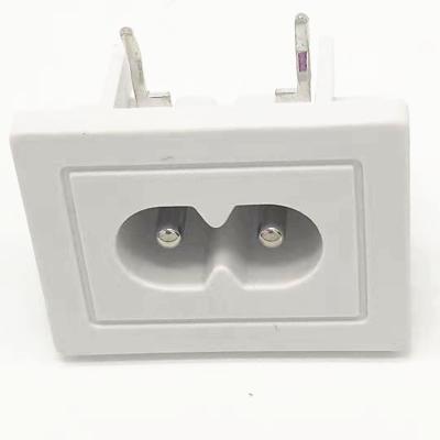 China Industrial white color or IEC C8 c8 black color inlet socket adapter connector power converter female socket for sale