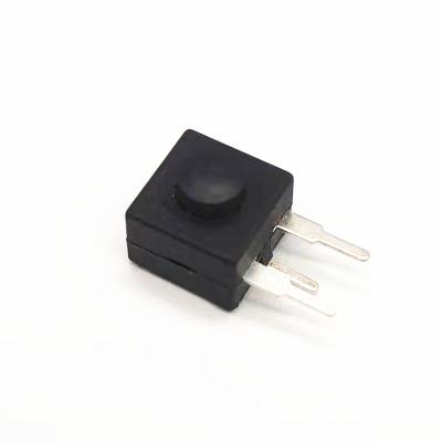 China Self-locking push button switch on self-locking function with straight pins for flashlight for sale