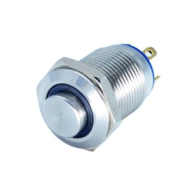 China High Key On-Off / 1NO 12mm Ring Led Low Voltage Metal Push Button Switch for sale