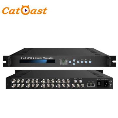 China CATV CATV Digital 8 in 1 SD Encoder Modulator with DVB-C DVB-T Output for sale