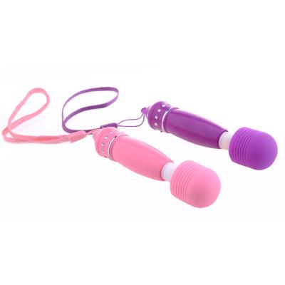 China Mini & Powerful Hanging Set Diamond Mini Handheld Cordless Wand Massager Vibrator Sex Toy for sale