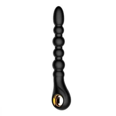 China Silicone+ABS Dual Motors 10 Frequency Vibrating Beads Clit Vibrator Anal Silicone Long Beads Anal Plug for sale