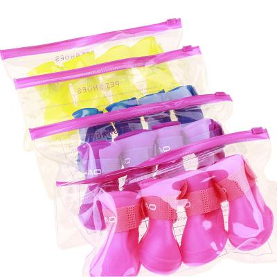 China Stocked Cute Rain Boots For Dog Shoes PVC Soft Multi Candy Color Waterproof Pet Products Dog Accessories XL XXL PETSHOE0001 for sale