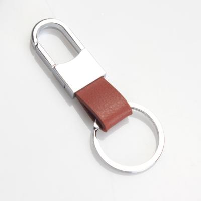 China Creative Hot Selling Men's Metal Keychain Men's Car Key Chain Eco-Friendly Leather Key Rings Gift Creative Key Chain Opening for sale