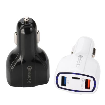 China QI Charger Car USB Charging 3.0 USB+TYPE C Dual Fast Charging Car Stereo Portable Fast Charger for sale