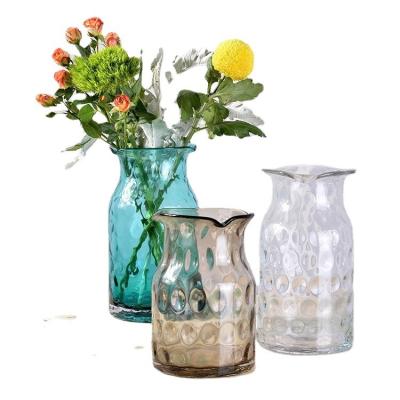 China European Wholesale Minimalist Nordic Creative Home Decor Bottle Top Flower Wedding Clear Glass Vase Dining Table for sale