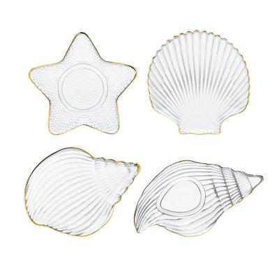 China Wholesale Stocked Decorative Conch Glass Porcelain Table Fruit Dish Dish Set Shape For Wedding Restaurant Hotel for sale