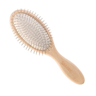 China Factory Wholesale Wooden Oval Pad Size Cushion Brush Customized Logo Brush Wire Pins For All Hair Types for sale