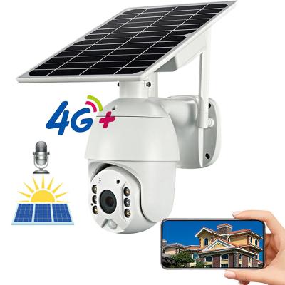 China Full hd 4g camera 4g 1080p wifi solar powered home security camera sim card 2mp sim card solar powered outdoor ptz tracking surveillance for sale