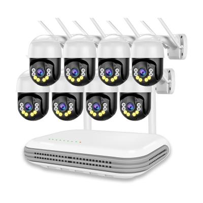 China Outdoor CCTV 2MP 3MP HD Mini 8CH NVR Audio Kit IP NVR Kit 8 Channel PAN-TILT Xmeye Wifi System Wireless Radio Security Camera for sale