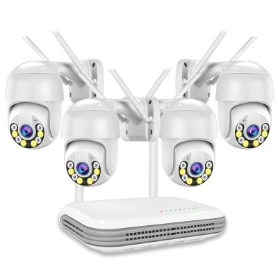 China PAN-TILT 2CH 4CH Kit 3MP WIFI Mini NVR CCTV Camera Set Wireless Security System Monitor CCTV System Waterproof 4 Channel WIFI CCTV Kits for sale