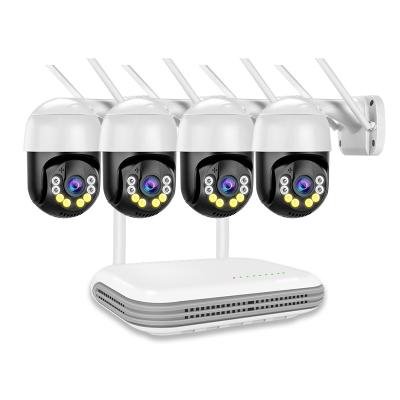 China NVR System Security PTZ IP Cam Face Recognition P2P CCTV Audio Kit Wireless NVR CCTV PAN-TILT 4CH 3MP Outdoor Wifi Monitor Kits for sale