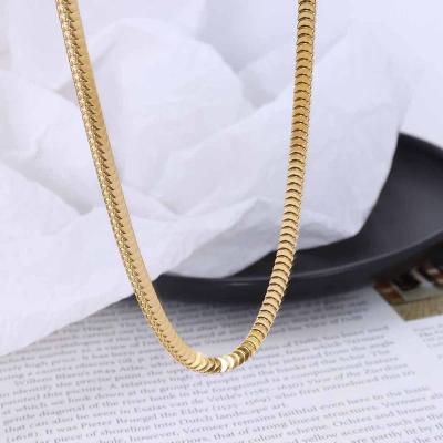 China Fashion Personality Ins PVD Nickel Free 18k Gold Plated Stainless Steel Necklace Stacked Snake Chain Necklace Bracelet Set Women for sale