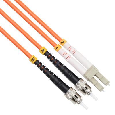 China VCOM Fiber Patch Tie Down ST-LC Multi Mode 62.5um OM2 3Mt Duplex Patch Cable With D142136-D High Speed for sale