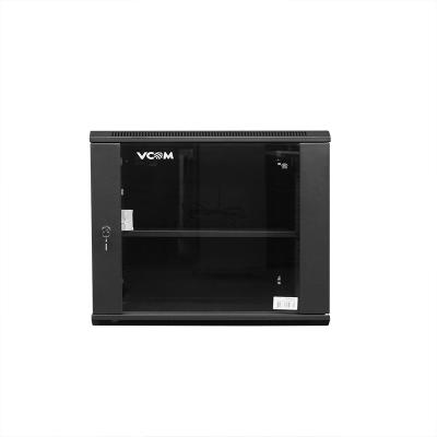 China SPCC Quality Cold Rolled Glass Door SPCC VCOM 19inch 6u Desktop Storage Network Server Security Wall Mounted Rack Cabinet Steel for sale