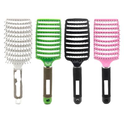 China Duct Hair Brush Vented Nylon Anti Static Massager Salon Massage Brush Wave Hair Styling Nylon Rubber Hair Brush Hairdresser for sale